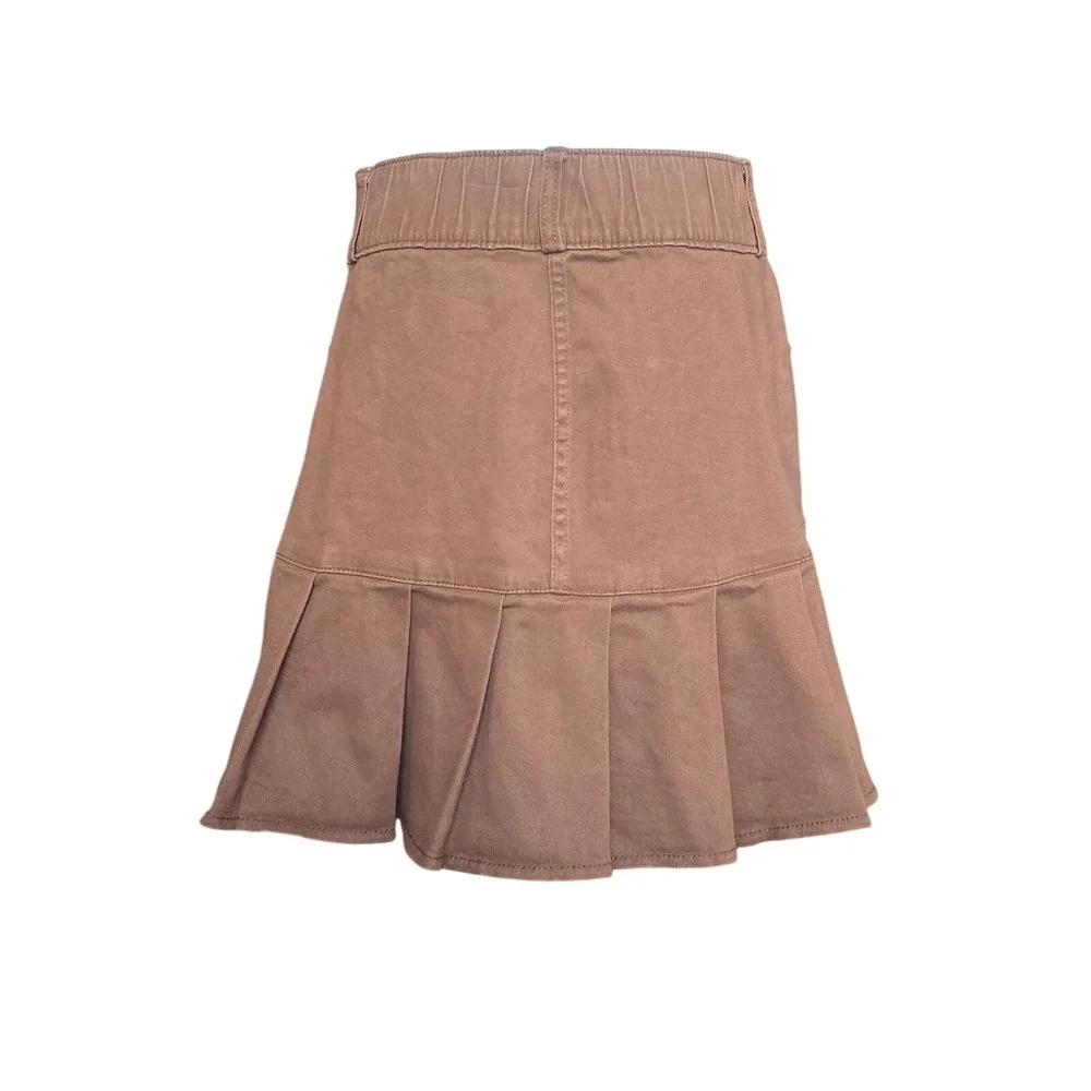 Hollister Y2K Ruffle Mini Skirt Size M‎ Twee Preppy Indie 90s Western Boho Brown